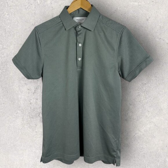 Ministry of Supply Short Sleeve Polo Shirt Mens Size Small Grey‎ Golf Pickleball - Picture 8 of 9